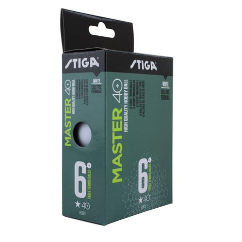 STIGA WHITE TABLE TENNIS BALLS 6 PACK MASTER