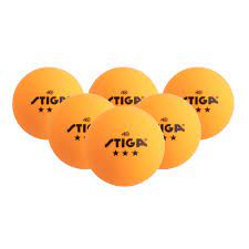 STIGA WHITE TABLE TENNIS BALLS 6 PACK ORANGE